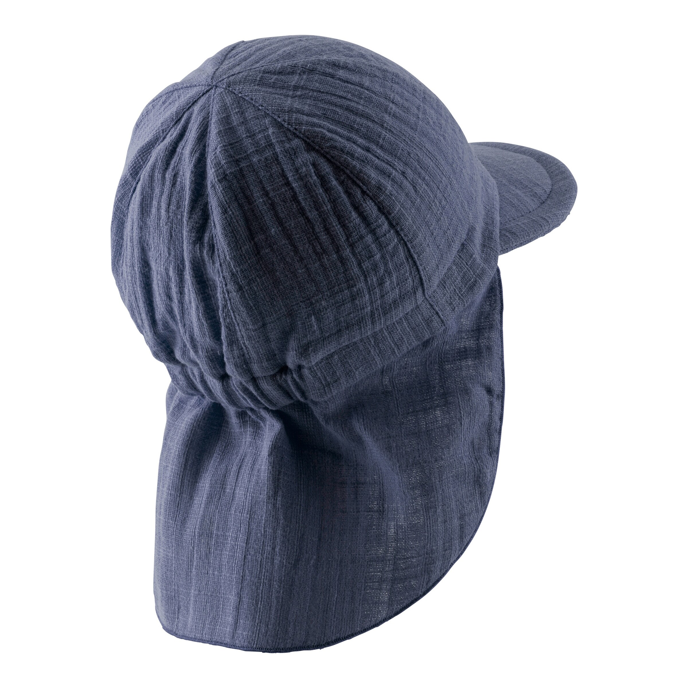 Sterntaler Musselin-Schirmmütze mit Nackenschutz marine