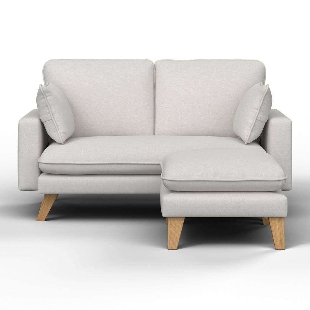 Ecksofa Illa Beige Webstoff 154x86x84-155 cm kompakt