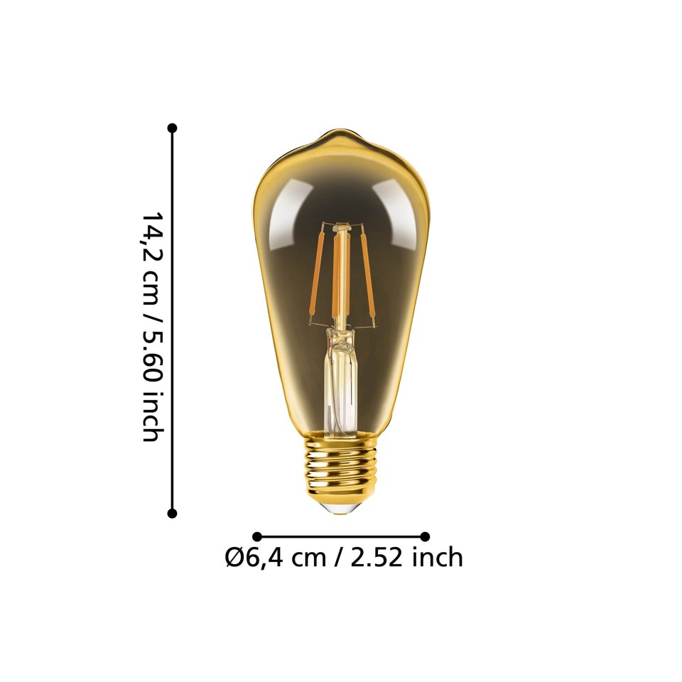 EGLO - Sæt 2x E27 ST64 amber, fjernbetjening - Varm hvid - Zigbee, Bluetooth