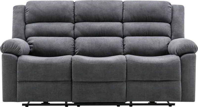 Burolo - Elektrische Relaxbank - Grijs - 100% Polyester - 3 Plaatsen