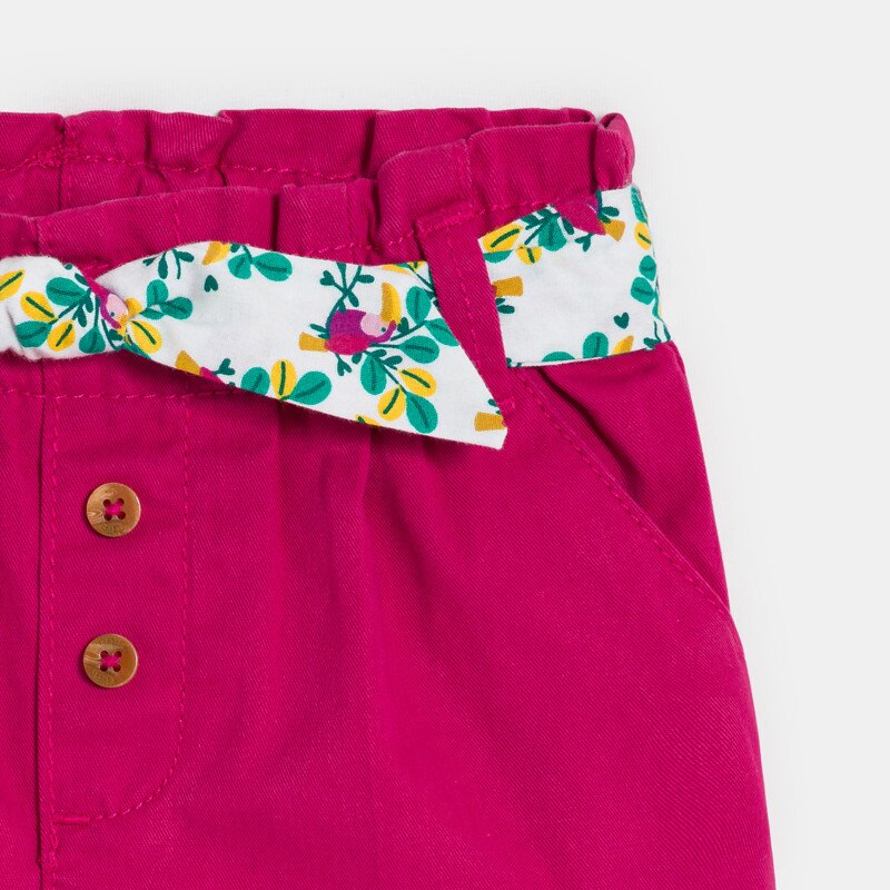 Short festonné à ceinture imprimée rose bébé fille Rose