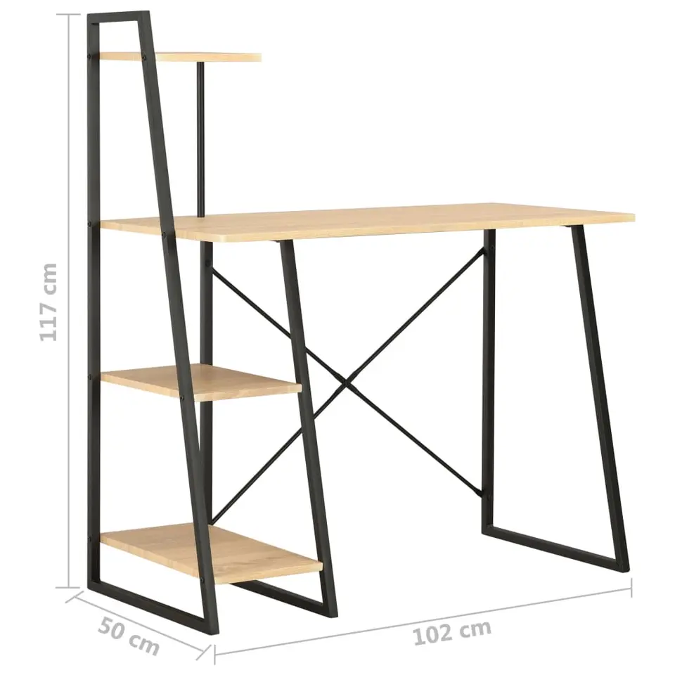 vidaXL - Bureau - Zwart - Bewerkt hout