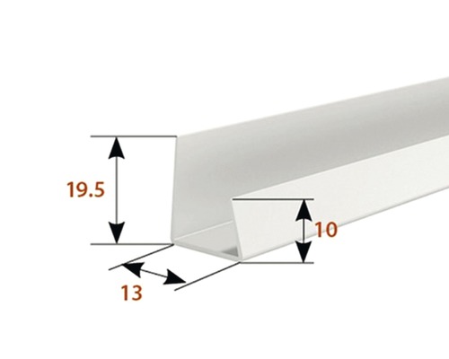 CATNIC Stijf PVC-randprofiel voor gipsplaat 12,5 mm 2500 x 13 x 19,5 mm