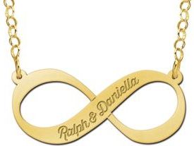 Gouden hanger infinity