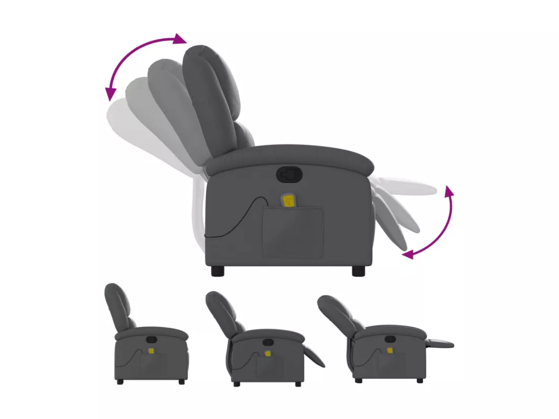 Fauteuil de massage inclinable Gris Similicuir