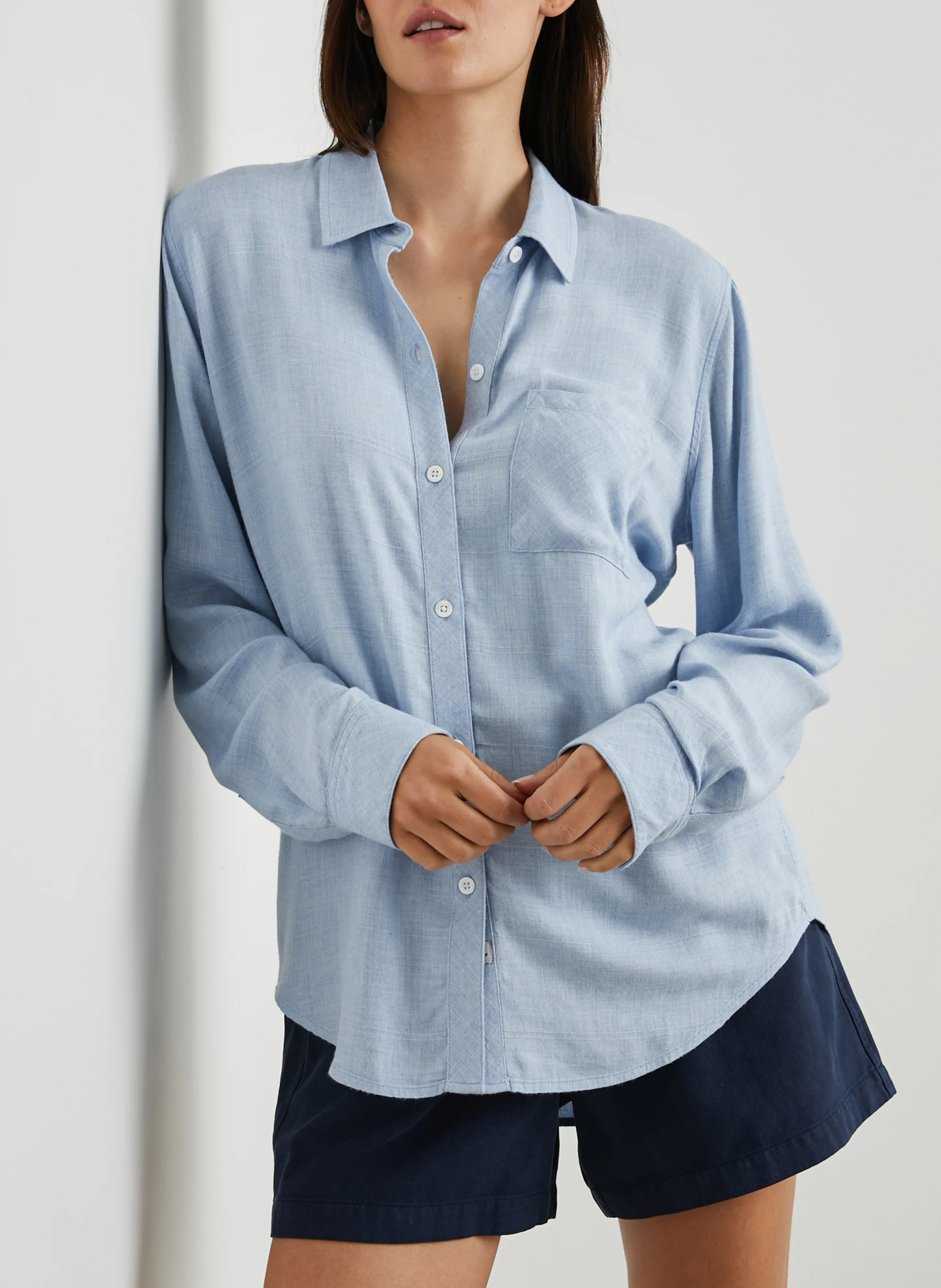 HUNTER - Chemise droite à carreaux | Bleu