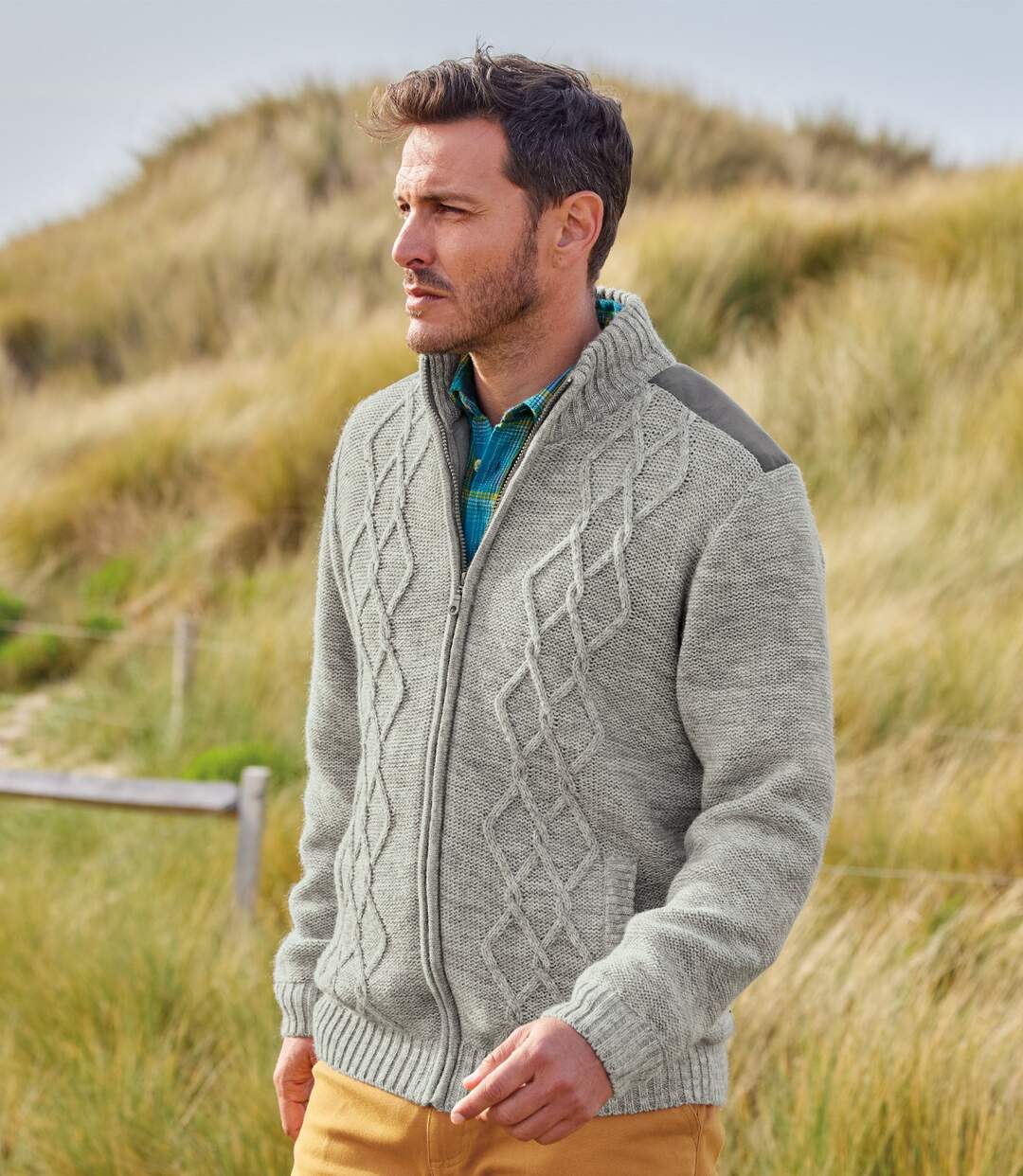 Blouson Tricot Zippé Doublé Polaire