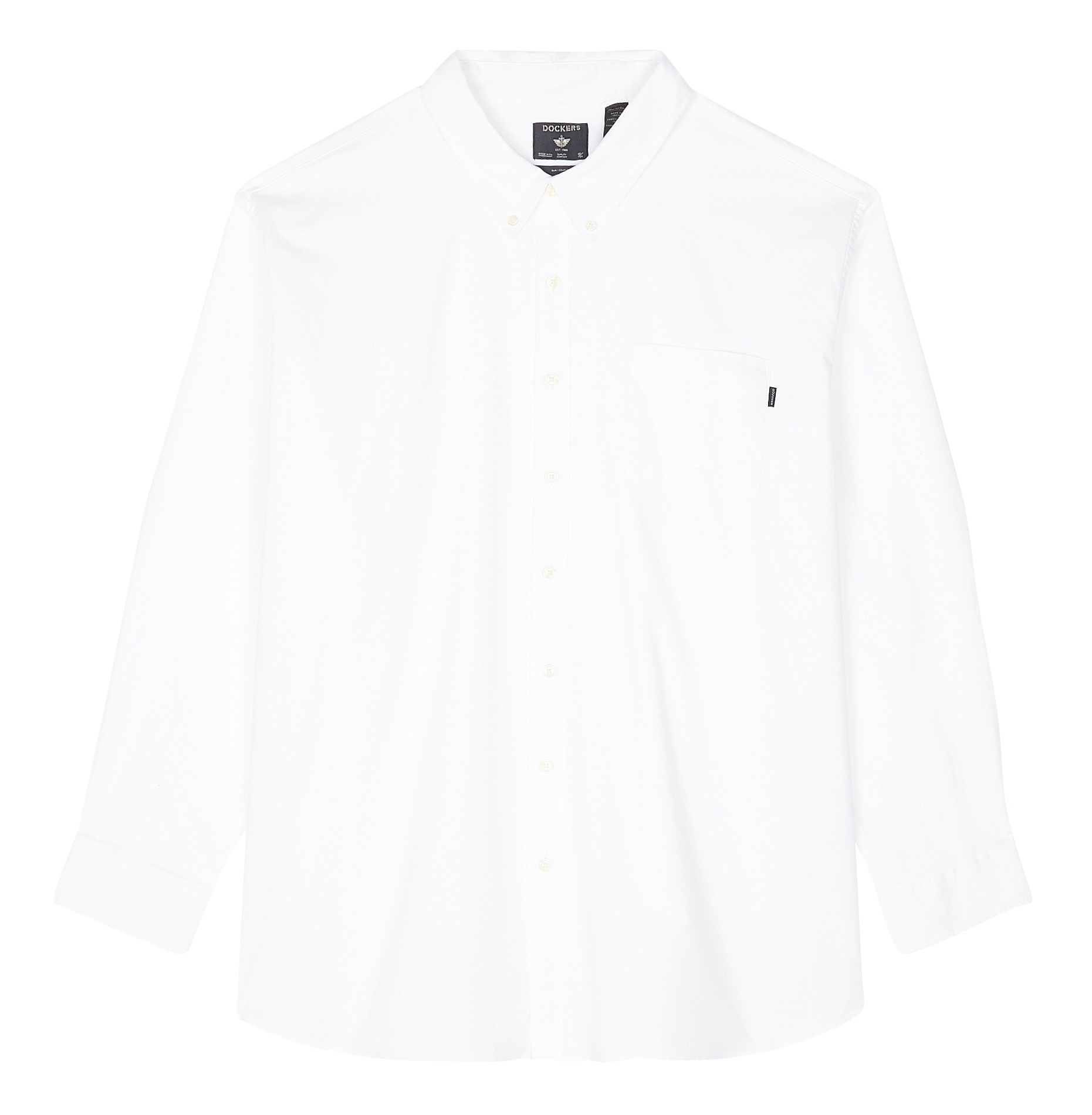 Chemise col américain slim-fit en coton | Blanc