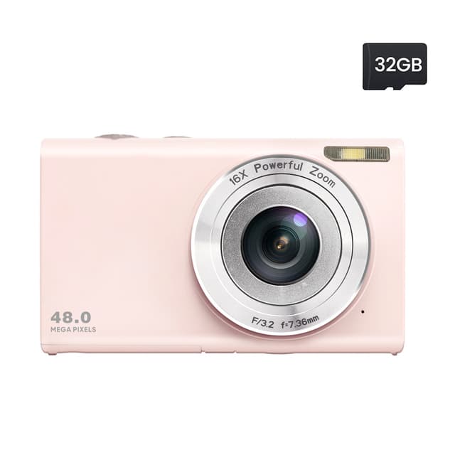 Digitalkamera 48MP 2,7K FHD 16X digital zoom 2,88-tommer skærm Sort