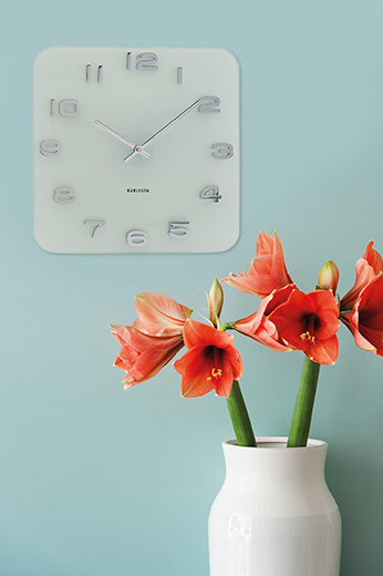 Wall clock Vintage white glass
