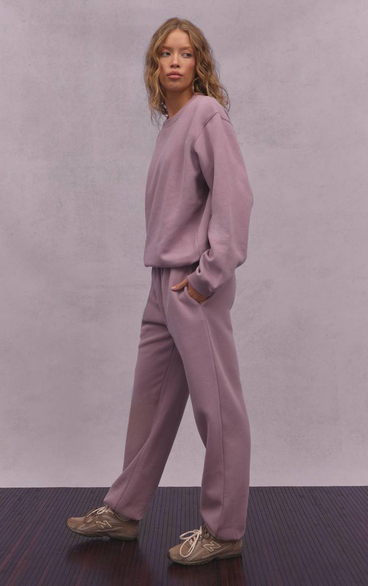 Mauve Sweatshirt Col Rond Oversize
