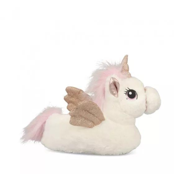Chaussons peluche licorne BLANC MERRY SCOTT