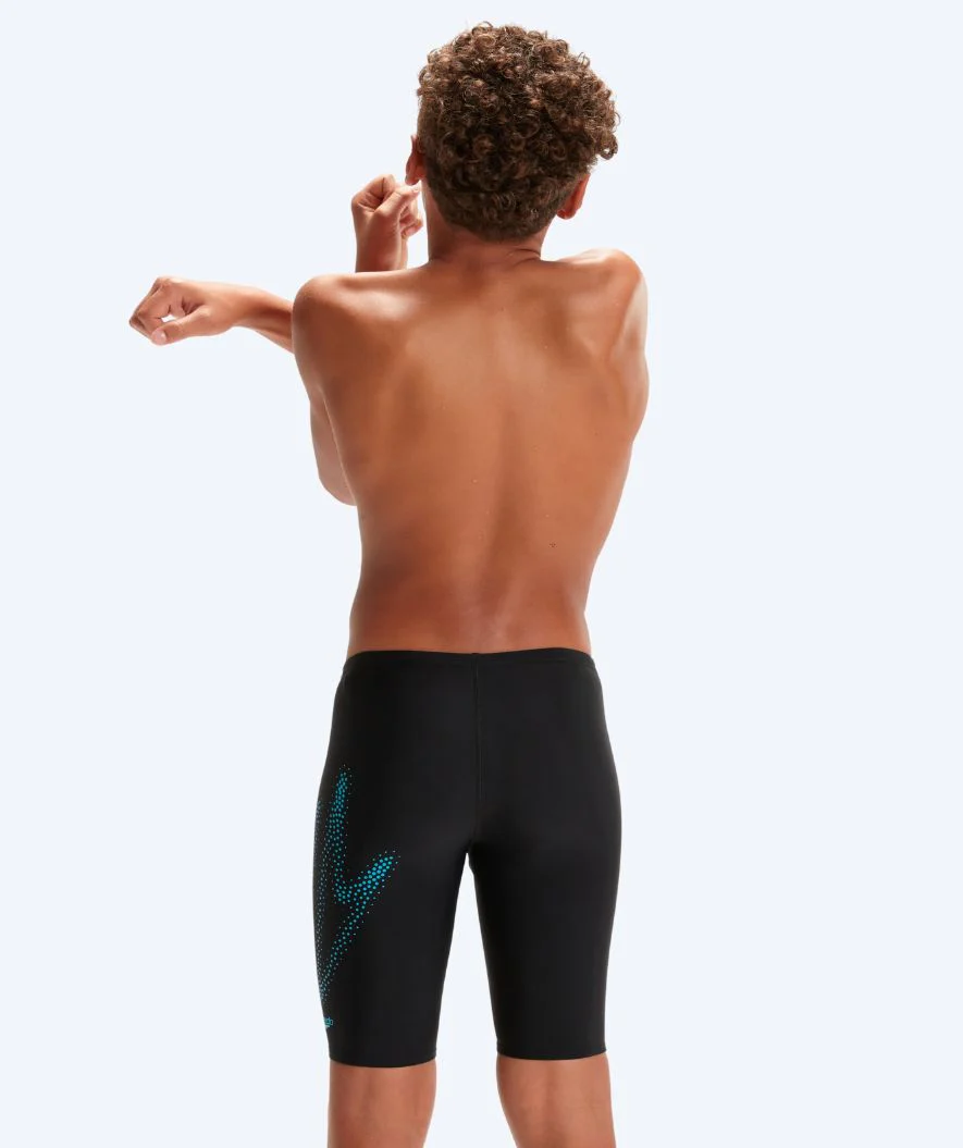 Speedo lange badebukser til drenge - Hyperboom Placement - Sort/blå