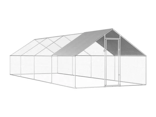 Poulailler d'extérieur 2,75 x 8 x 1,92 m Acier galvanisé