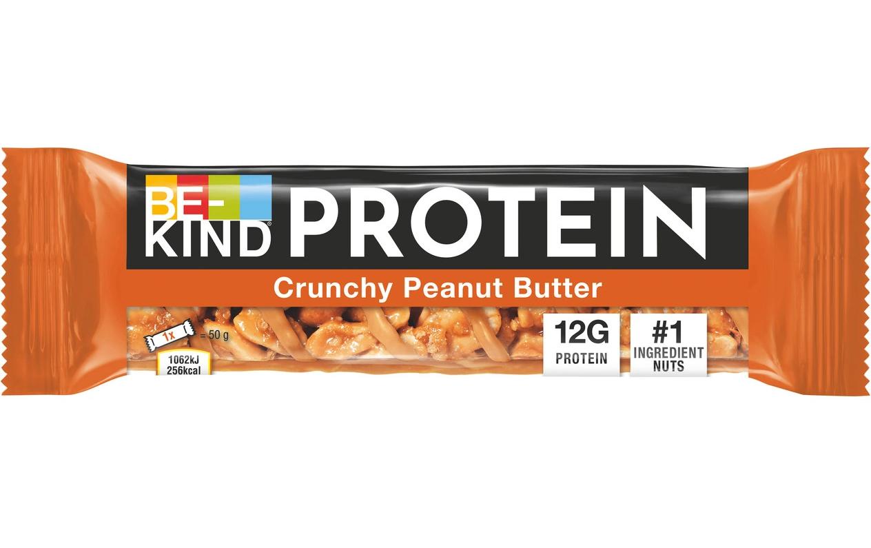 Riegel Protein Crunchy Peanut Butter 12 x 50 gDie Mischung aus cremiger Erdnussbutter und knusprigen ganzen Erdnüssen für einen leckeren pflanzlichen Eiweisskick