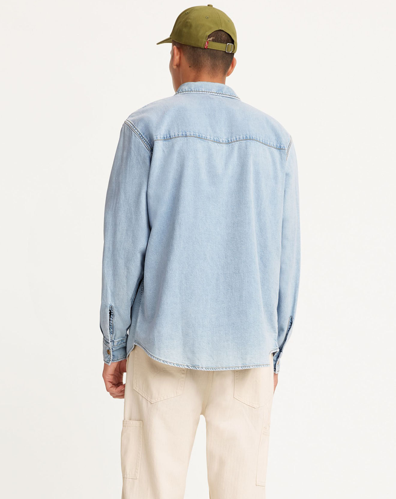 Levi's® Chemise en Coton & Chanvre Relaxed Fit Western bleu clair