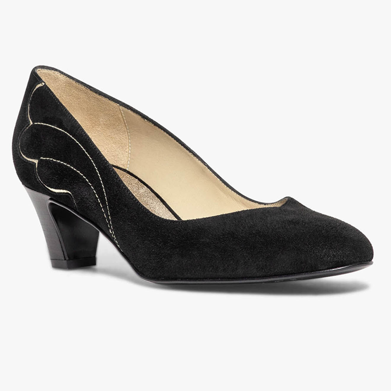 Bocage Escarpins en Velours de Cuir Irlande noirs - Talon 5 cm