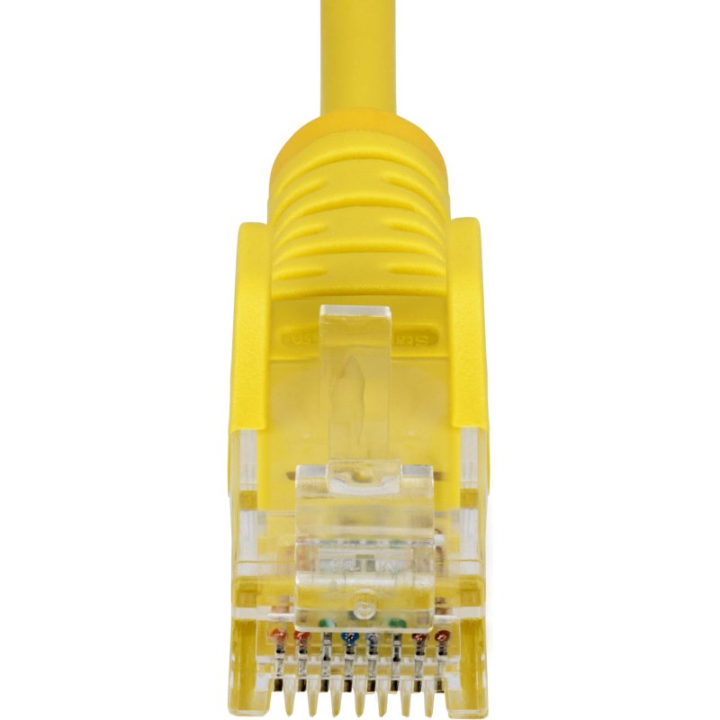 StarTech.com Câble Ethernet CAT6 Jaune Fin de 1,5m, Sans Accroc, 100W PoE, UTP, LSZH, Fil de Cuivre Pur 28AWG, Cordon Patch Réseau RJ45 avec Serre-Câble, Contrôlé Fluke