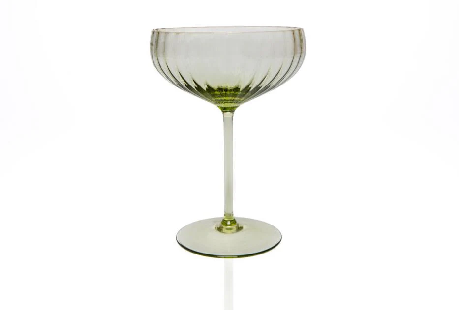 Anna Von Lipa  Lyon champagneglas - olivengrøn