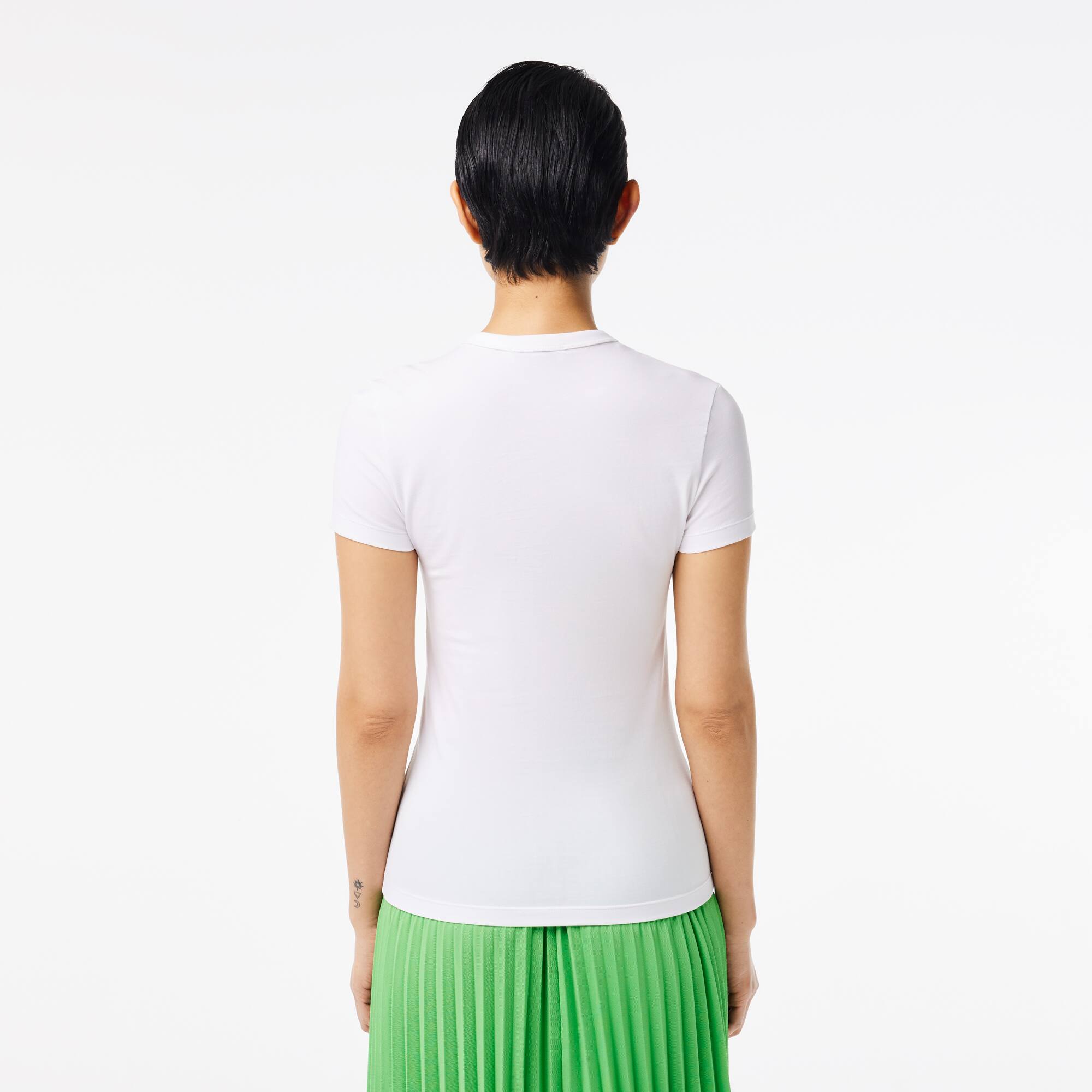 T-Shirt aus Jersey mit Stretch T-Shirts - Weiss - Lacoste - Damen