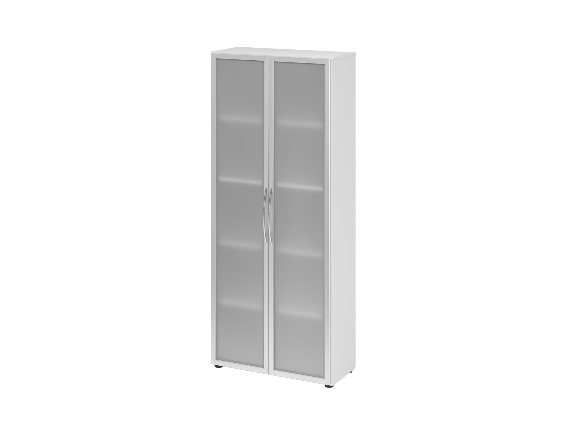 Aktenschrank 80 cm Weiß/ Rahmen Silber