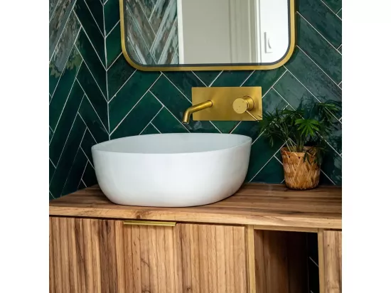 Envol mitigeur encastré lavabo or brossé - Essebagno