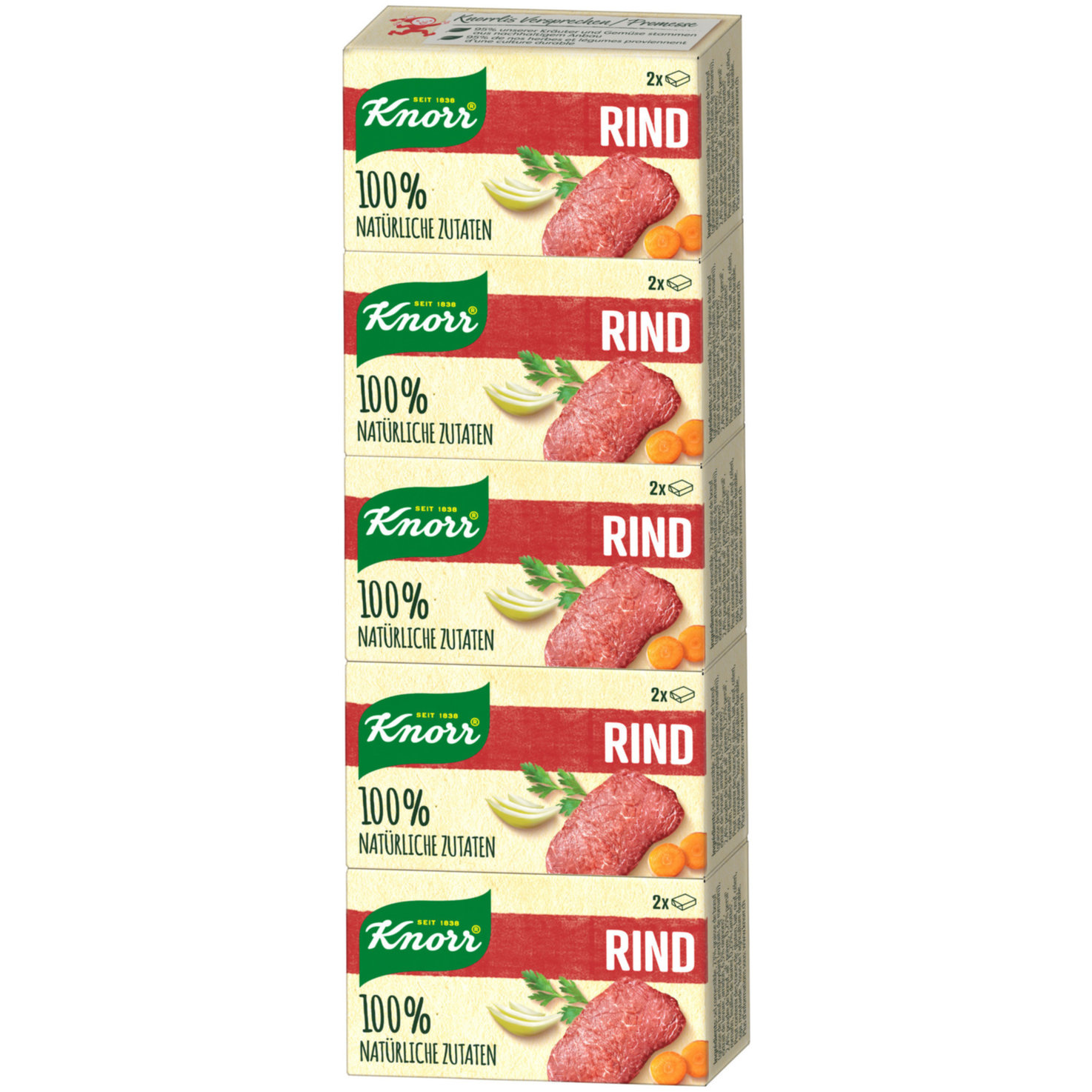 Knorr 100% natürliche Zutaten Rind Bouillon Stange 5x2 Würfel