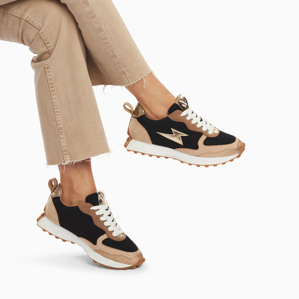 Sneakers-Baskets éclair Kezia noires à semelle running
