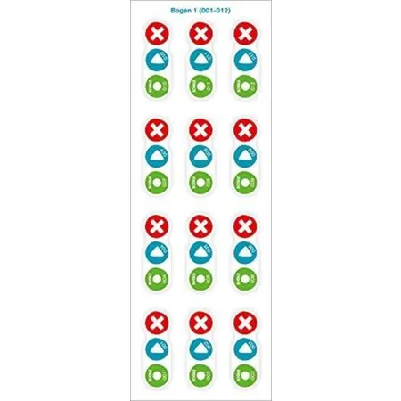 BOOKii® 120 Aufnahme-Sticker neutral Paket 1, Nr. 001-120