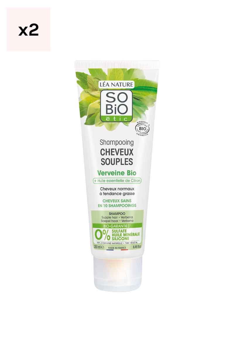 Shampoings purifiants bio - Verveine & citron - Cheveux normaux à gras - 2 x 250 ml