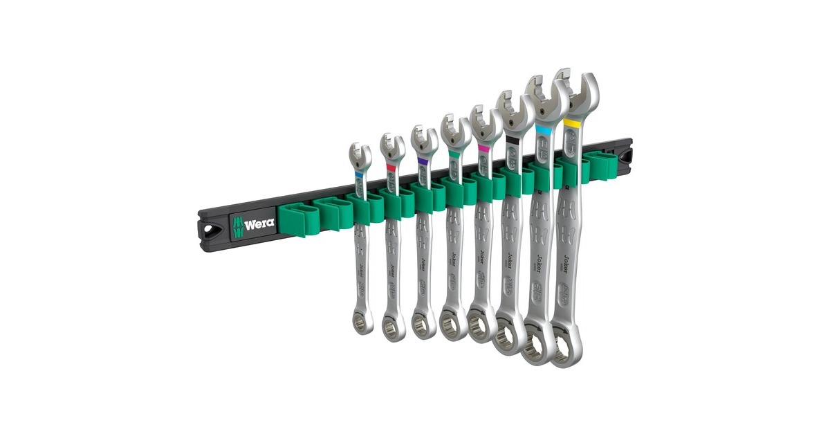 Wera9632 Magneetstrip 6000 Joker Imperial 1 steek-ringratelsleutelset moersleutel  (inch, 8‑delig)