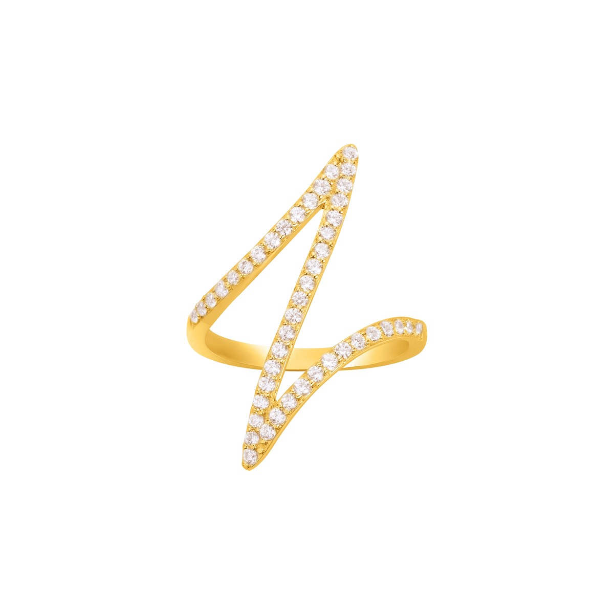 Bague en Plaqué Or avec oxyde de zirconium blanc