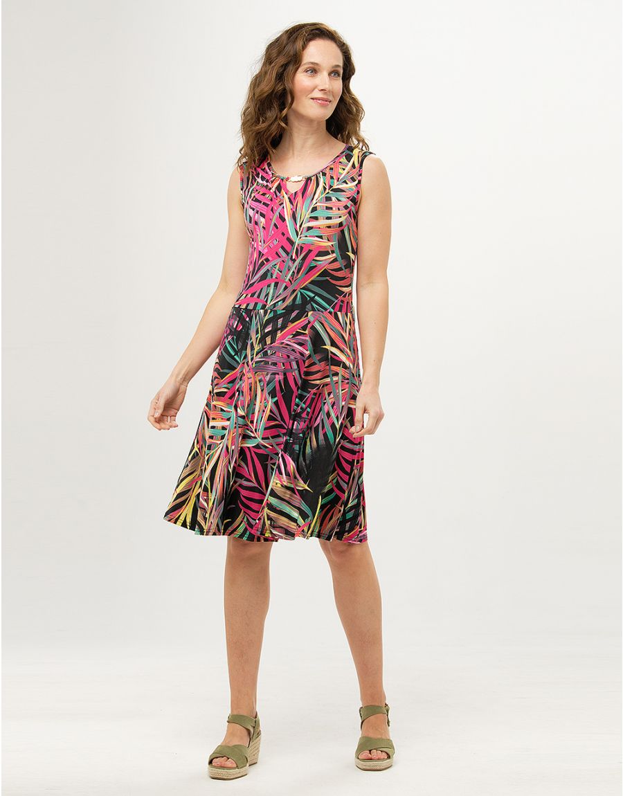 Robe rose palmier