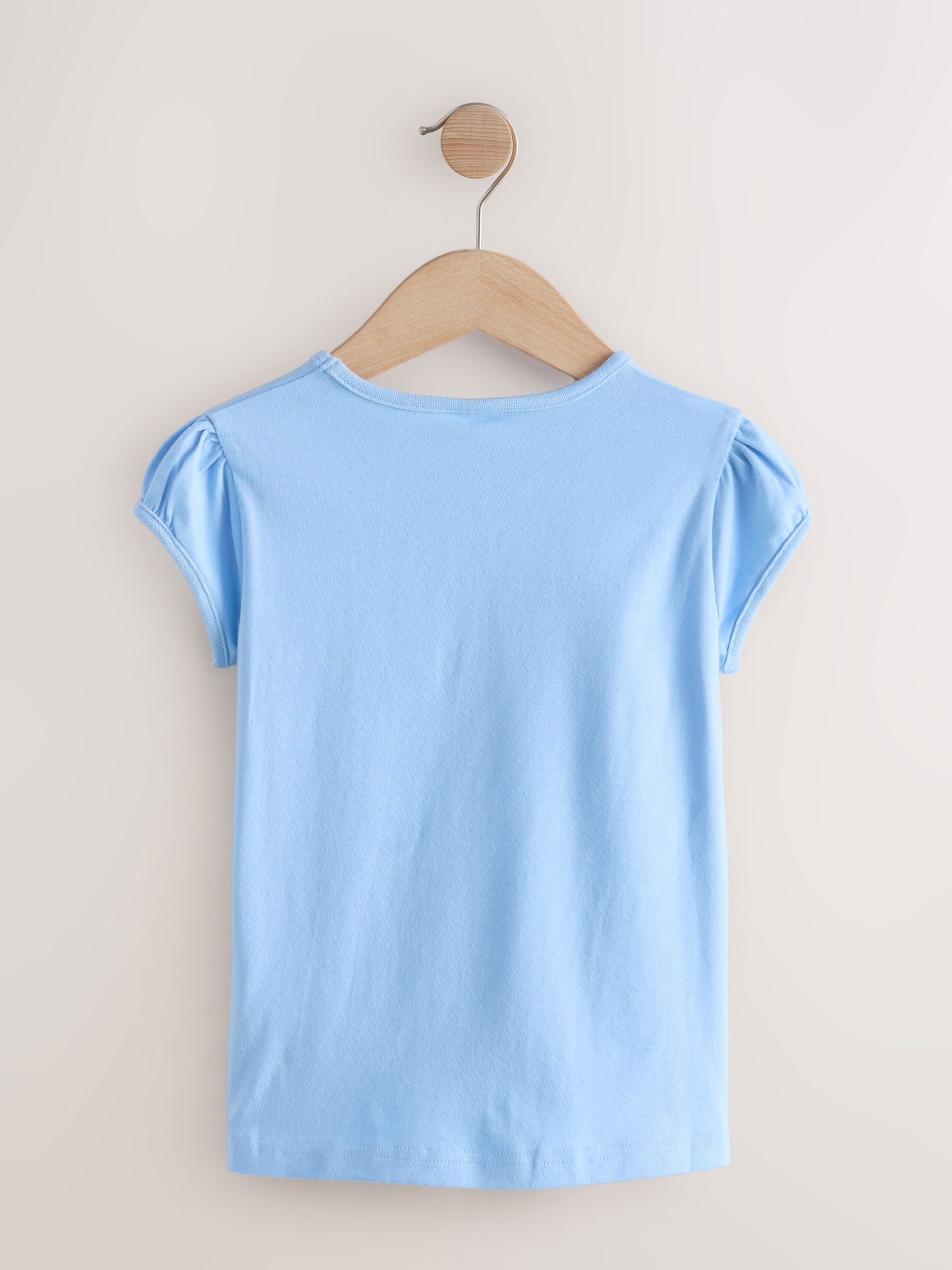 Lichtblauw - 2 -pack T-shirts met pofmouwen (3-16jaar)