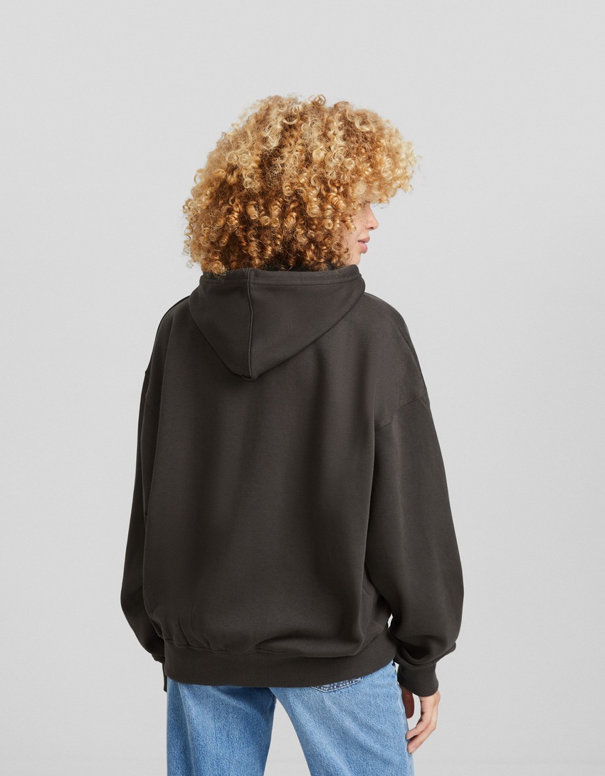 Moletom com zíper oversized