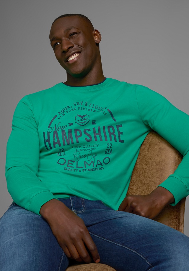 DELMAO Langarmshirt , mit modernem Print - NEUE KOLLEKTION