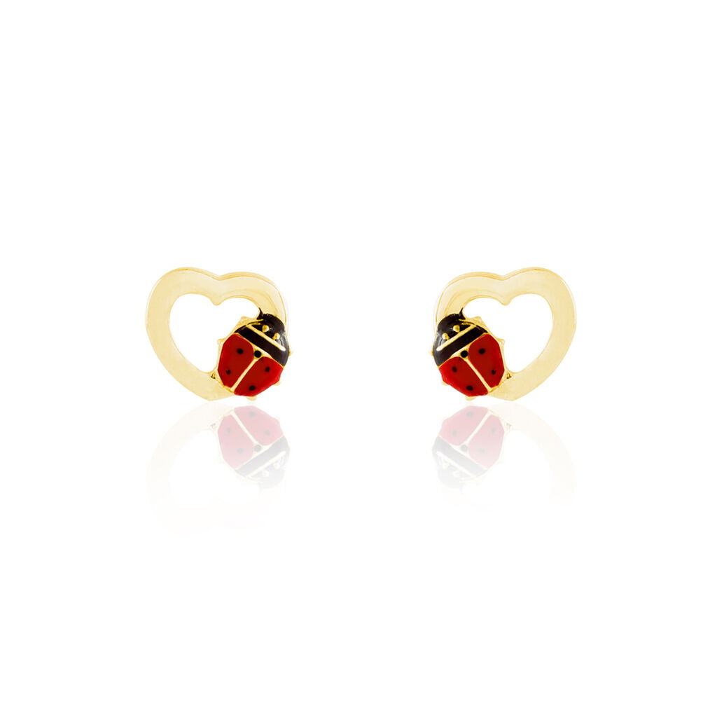 Boucles D'oreilles Puces Or Jaune Syringa Smalto