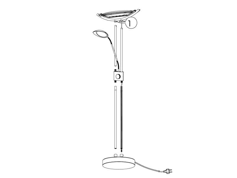 EGLO BAYA 1 GULV LED 20/2,5/2,5W KROM