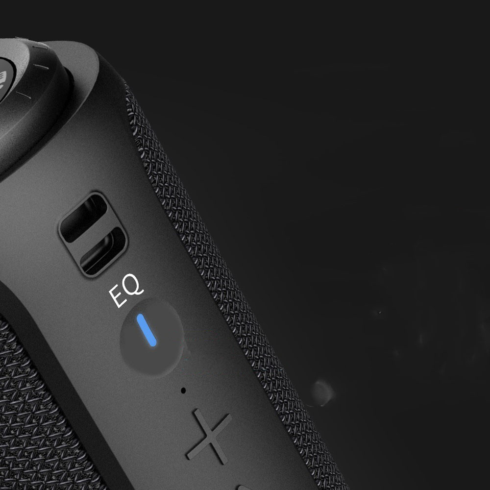 30W 360° Bluetooth Lautsprecher Subwoofer Spritzwasserfest (IPX7) Aux In / USB C / Micro SD Kartenslot   Handschlaufe - Schwarz