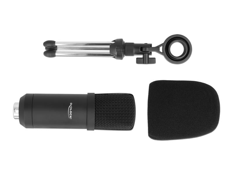 Delock Kondensatormikrofon Professionell USB mit Tischständ Delock Professionelles USB Kondensator Mikrofon 24 Bit / 192 kHz für PC und Laptop