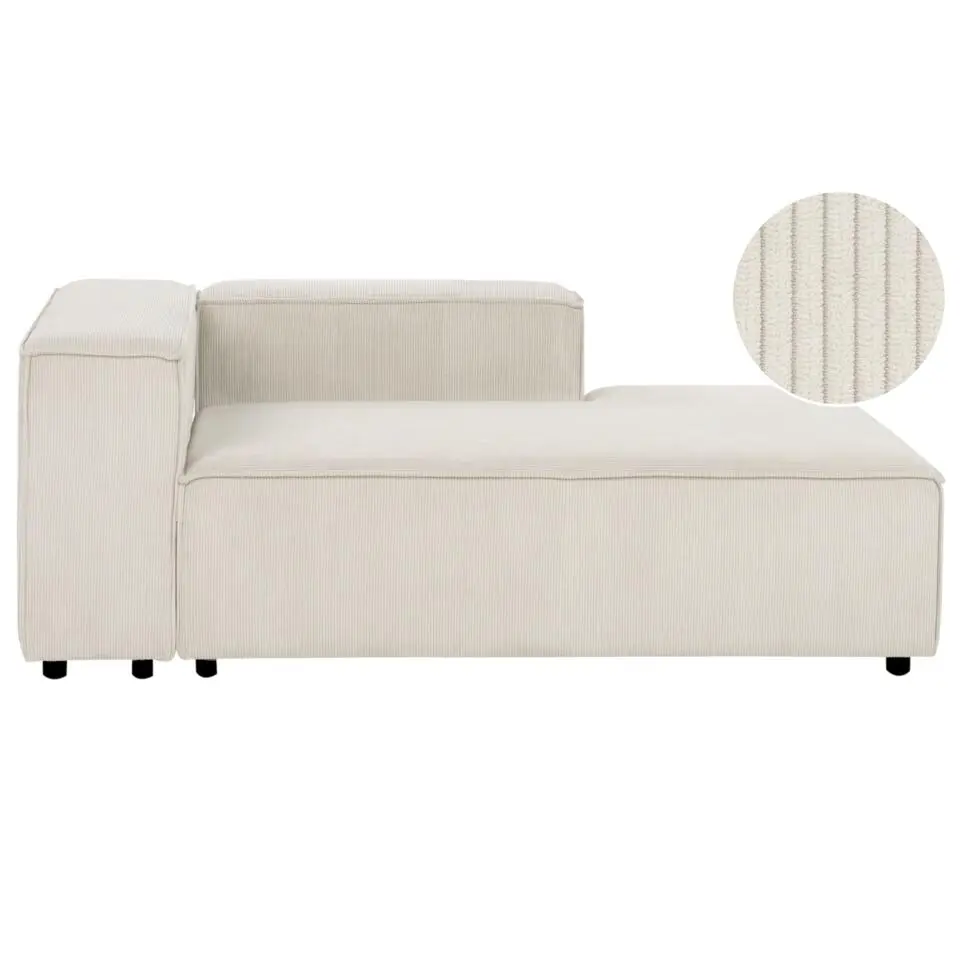 ARDAL - Chaise longue - Off-white - Linkszijdig - Corduroy