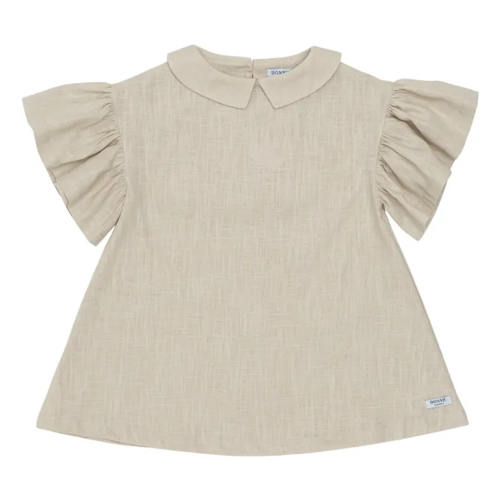 Donsje Robe à Volants Capucine en Lin | Sable