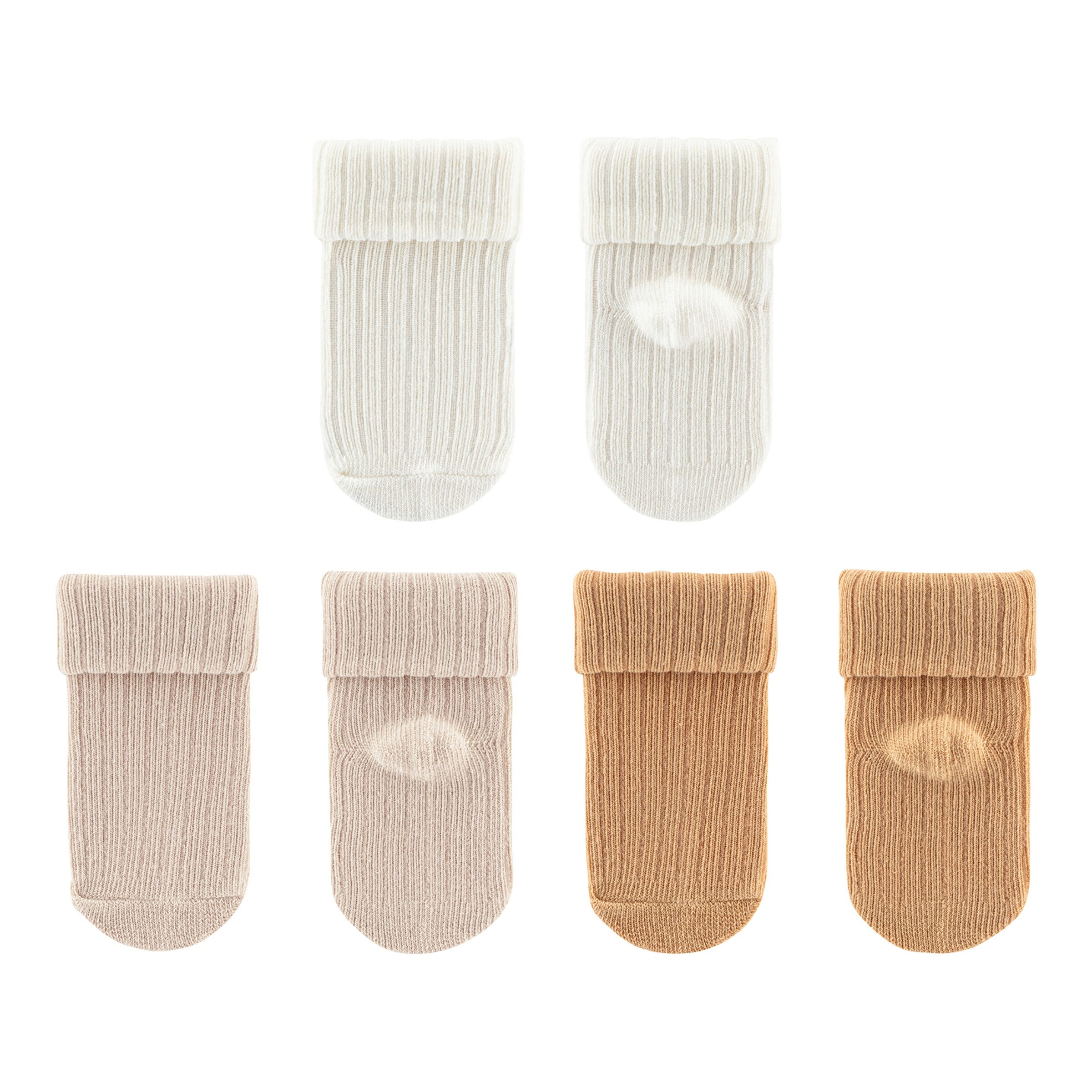 Sterntaler 3er-Pack Erstlingssocken Rippqualität natur/beige/braun