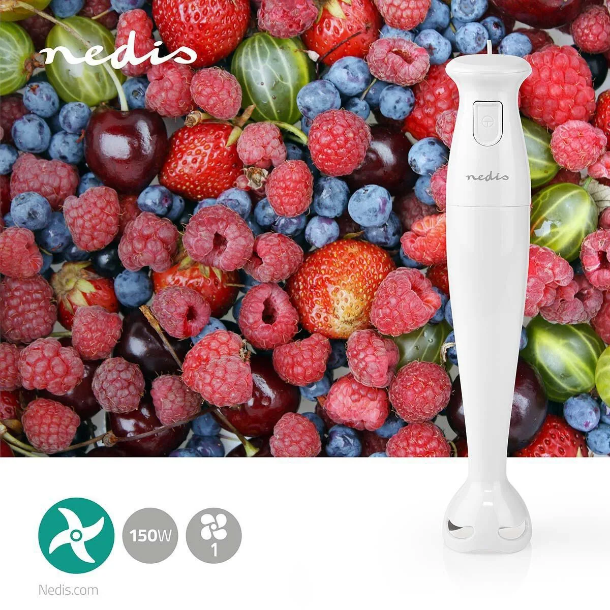 Nedis Stavmikser | 150 W | Hastighetsinnstillinger: 1-girinnstilling | Hvit