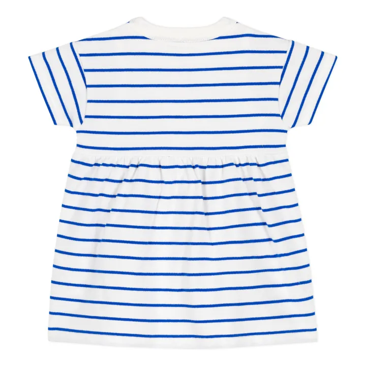 Petit Bateau Robe en Molleton avec Body Intégré Coton Bio | Bleu