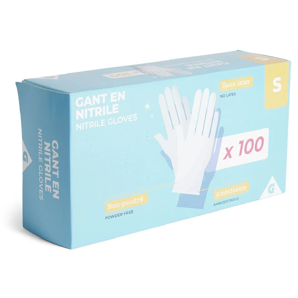 Gants en nitrile taille S x100 bleu