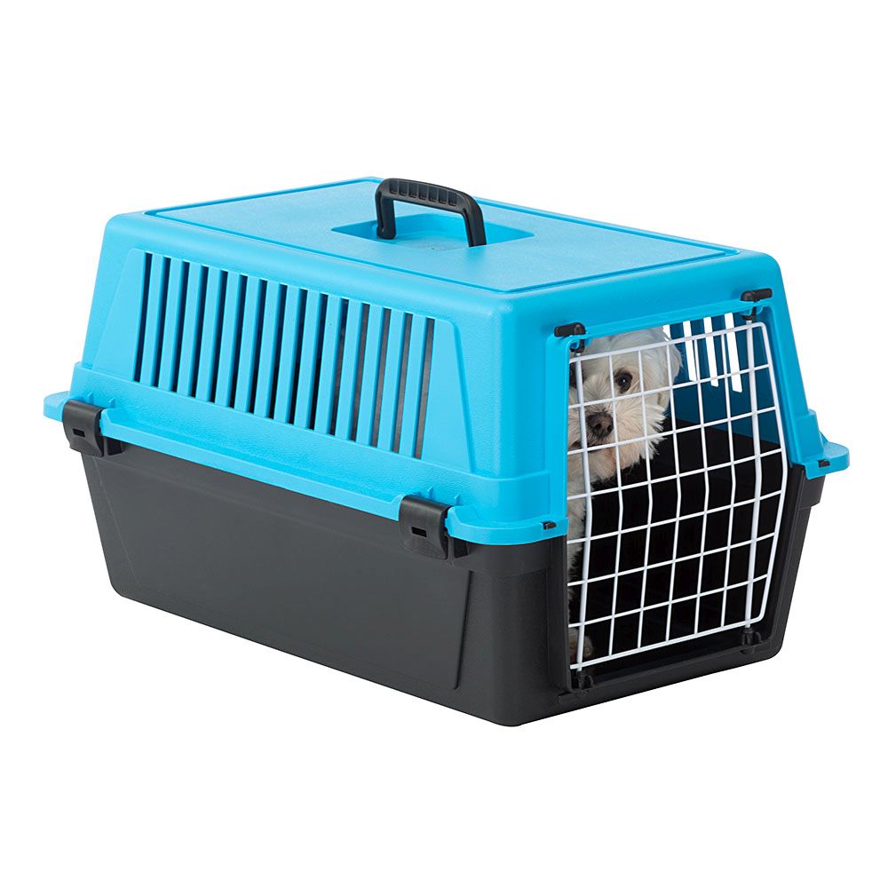 Transport rigide pour chiens de petite taille et chats atlas 20 el, porte an acier plastifié, grilles pour l'aération