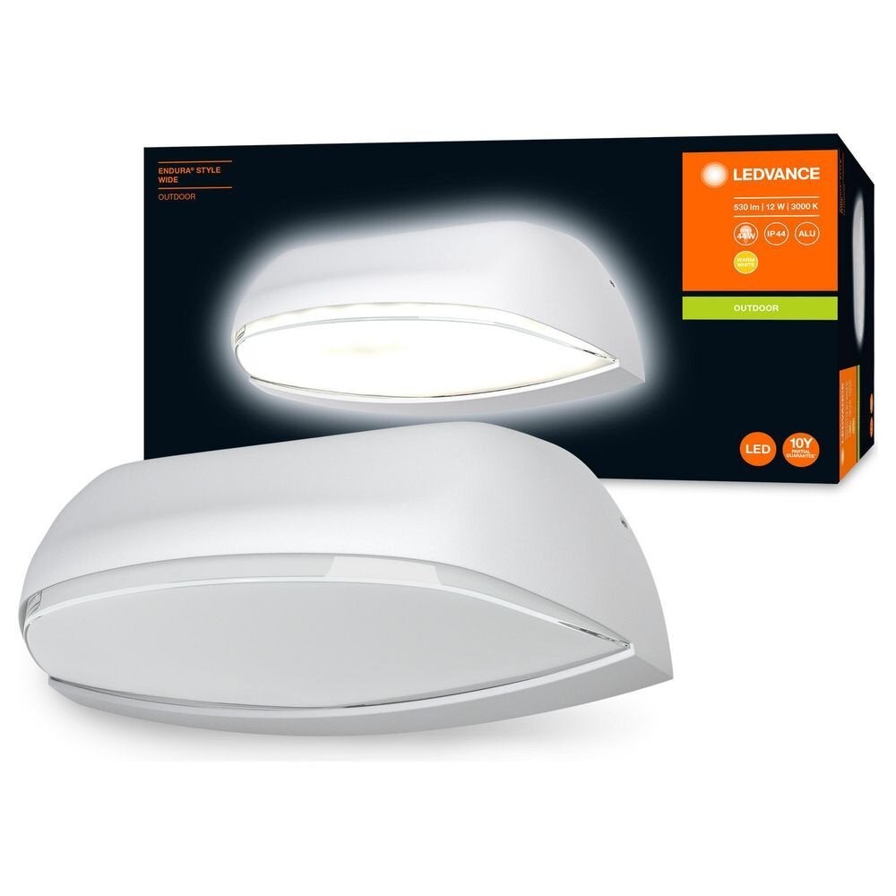 Endura LED wandlamp in wit, 12W, 530lm, IP44
