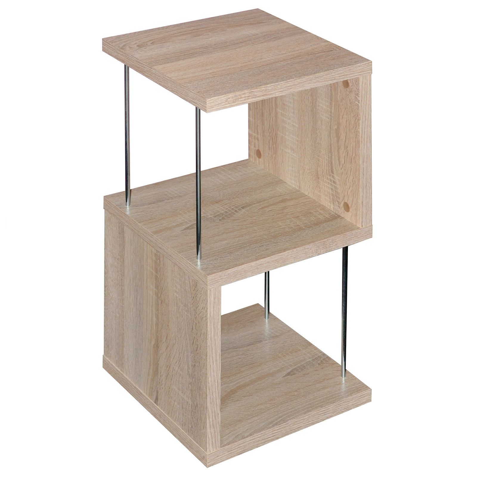 Standregal - Sonoma Eiche - silber - 65 cm hoch