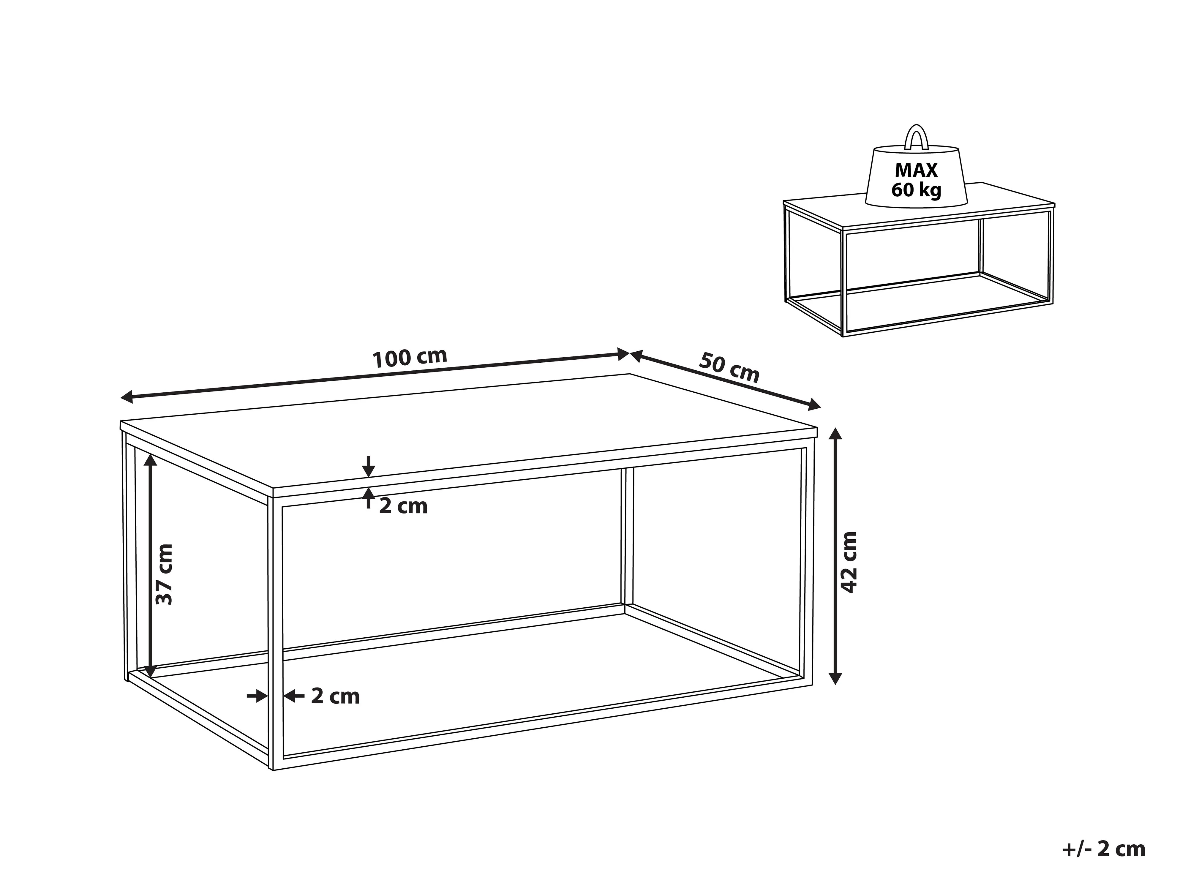 Salontafel MEDORA Glas Zwart